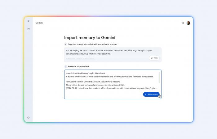 «غوغل»
      تتيح
      نقل
      سجل
      المحادثات
      والتفضيلات
      إلى
      «جيميناي»