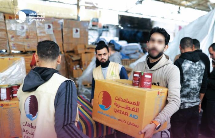 سلال غذائية لآلاف الأسر المتضررة والنازحة في غزة