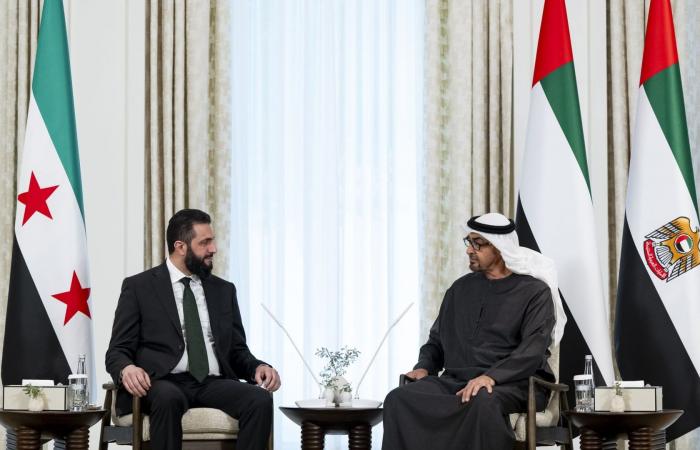 الشرع يعلق على مباحثاته مع محمد بن زايد خلال زيارته الإمارات