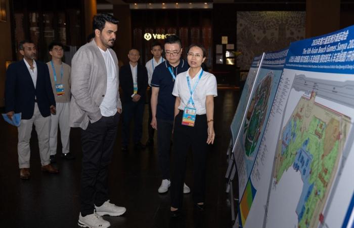 رئيس المجلس الأولمبي الآسيوي يزور قرية الرياضيين بدورة الألعاب الشاطئية "سانيا 2026"