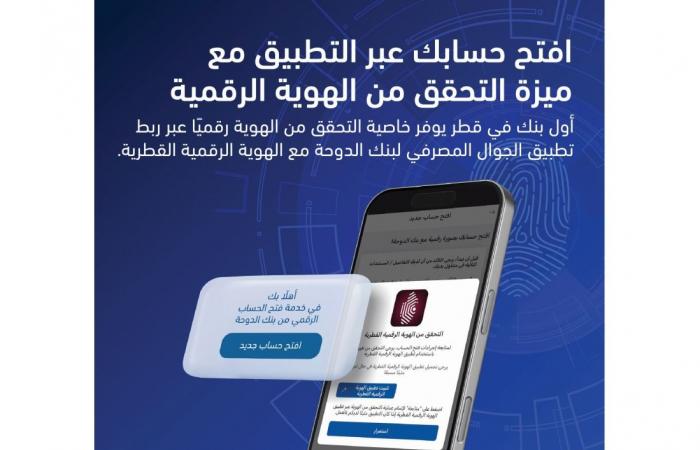 على تطبيق الجوال المصرفي.. بنك الدوحة يطلق خاصية التحقق من الهوية القطرية