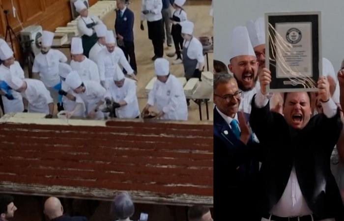 أطول حلوى تيراميسو في العالم تمتد على مساحة أربعة ملاعب كرة قدم