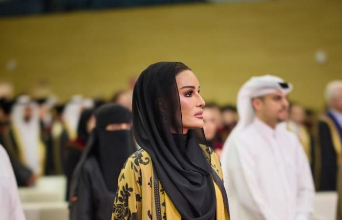 صاحبة السمو تشهد حفل تخريج الدفعة التاسعة والأربعين من خريجي القطاع الصحي بجامعة قطر