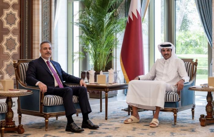 سمو الأمير يستقبل وزير الخارجية التركي